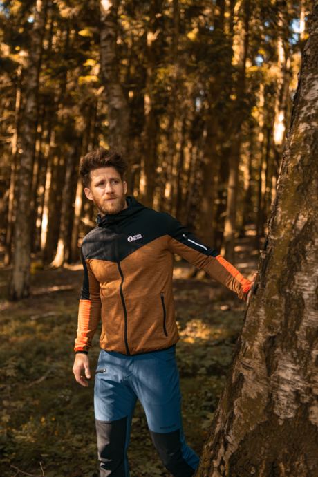 Men's brown powerfleece jacket DUEL