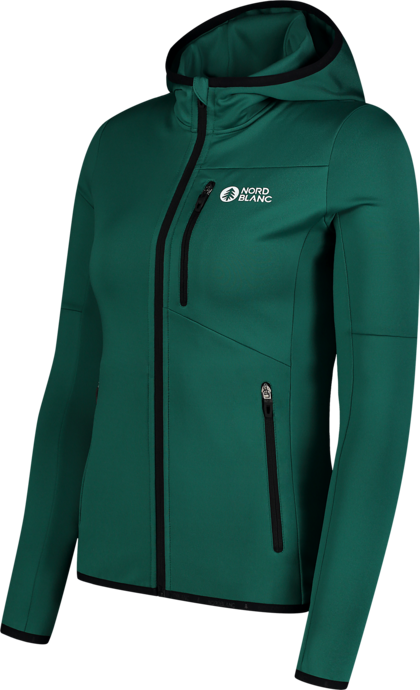 Hanorac din powerfleece verde pentru femei WARMNESS