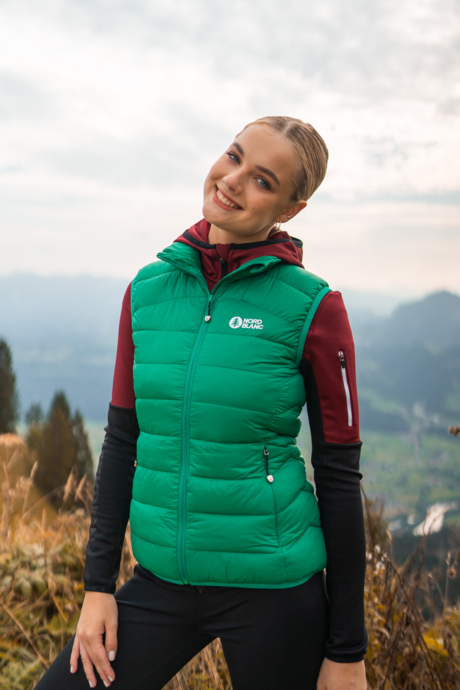 Women's green winter vest APPRECIATE