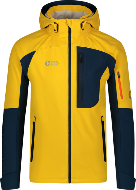 Men's yellow waterproof softshell jacket with fleece INTREPID