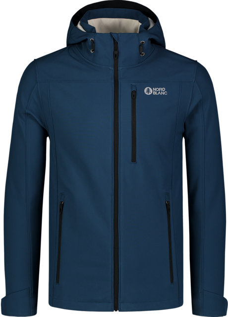 Men's blue waterproof softshell jacket with fleece AUDACIOUS