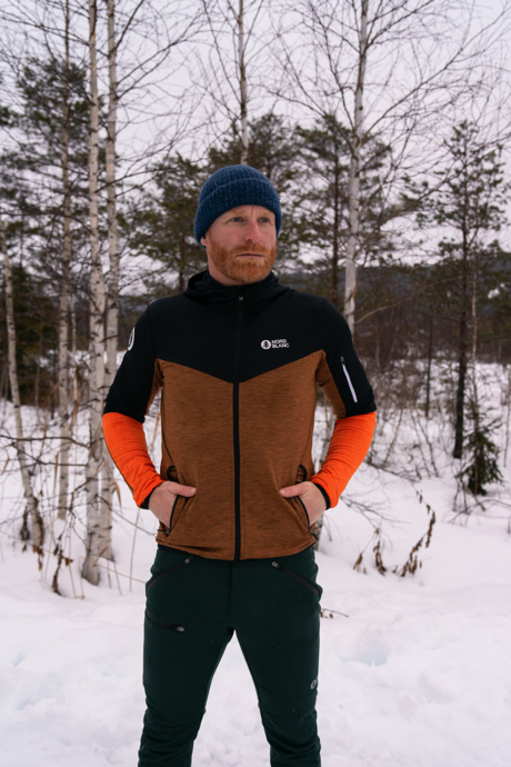 Men's brown powerfleece jacket DUEL