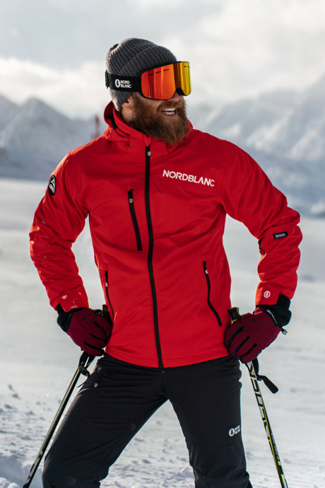 Men's red ski jacket ASCEND