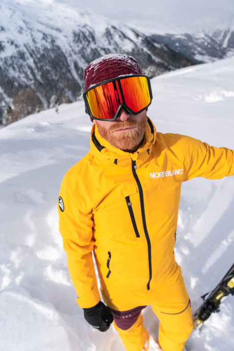 Men's yellow ski jacket ASCEND