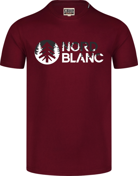 Men's wine red cotton t-shirt SHADOWING