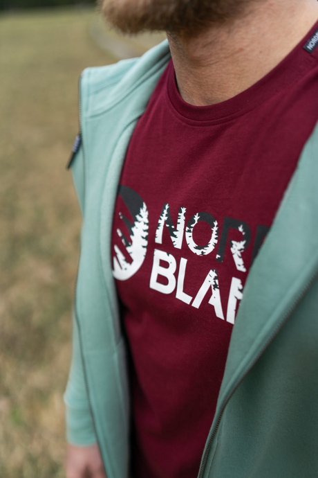 Men's wine red cotton t-shirt SHADOWING