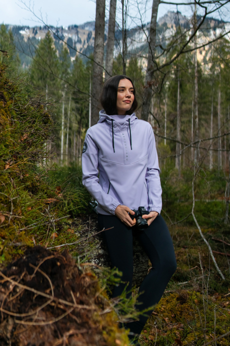 Lila női softshell pulóver EMOTION