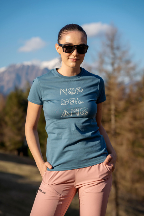 Damen Bio-Baumwolle T-Shirt blau RESCUE