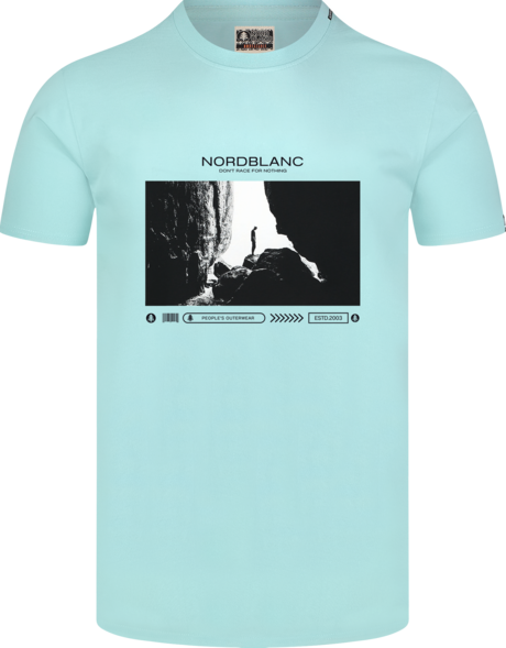 Herren Baumwolle T-Shirt blau ALONE