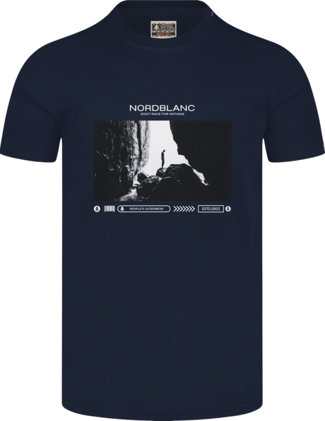 Herren Baumwolle T-Shirt blau ALONE
