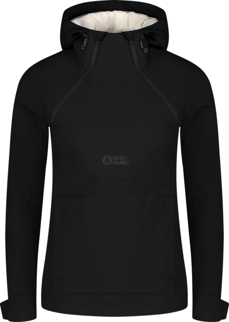 Women's black softshell anorak with fleece CALDERA