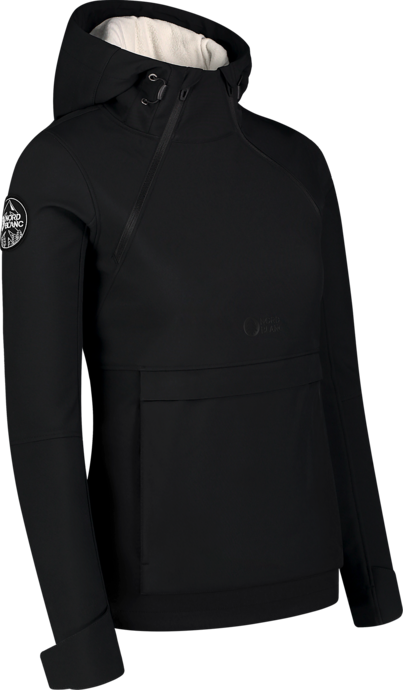 Women's black softshell anorak with fleece CALDERA