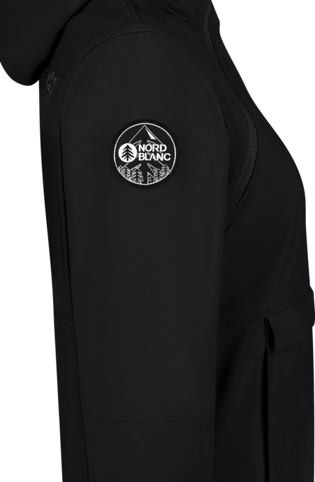 Women's black softshell anorak with fleece CALDERA