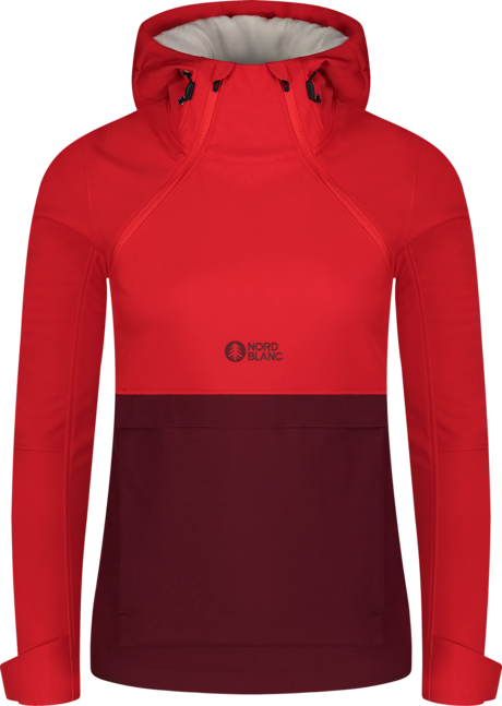 Women's red softshell anorak with fleece CALDERA