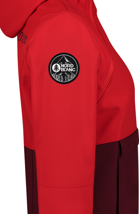 Women's red softshell anorak with fleece CALDERA