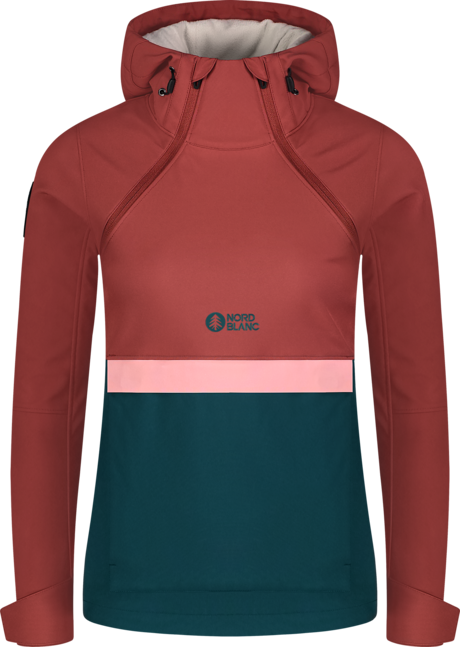 Women's brown softshell anorak with fleece CALDERA