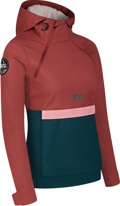 Women's brown softshell anorak with fleece CALDERA