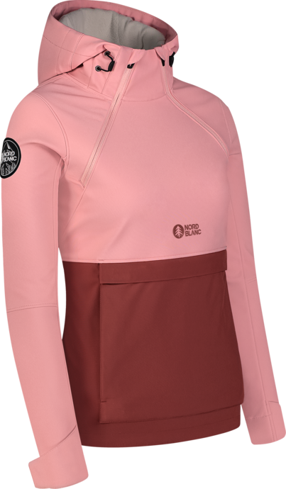 Women's pink softshell anorak with fleece CALDERA
