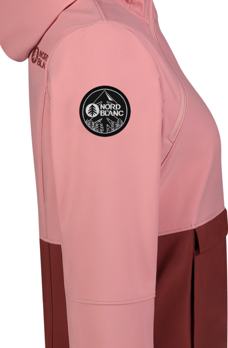 Women's pink softshell anorak with fleece CALDERA