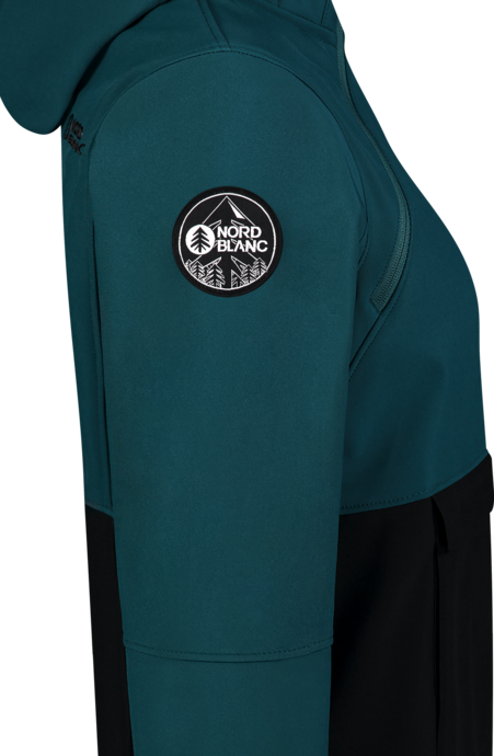 Women's green softshell anorak with fleece CALDERA