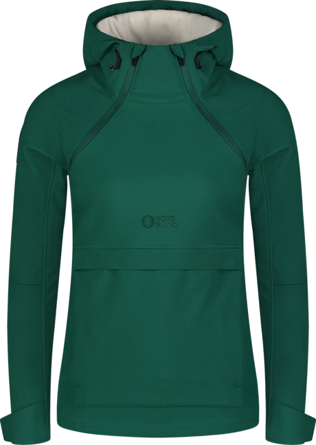 Women's green softshell anorak with fleece CALDERA