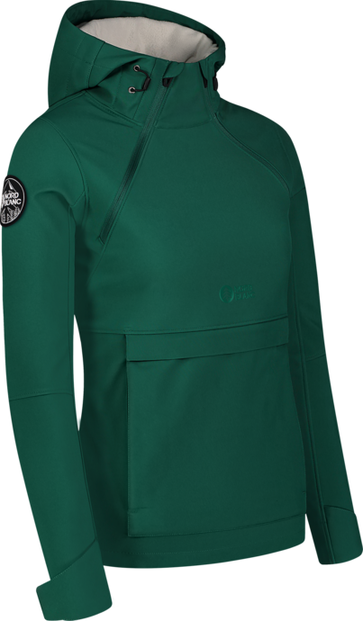 Women's green softshell anorak with fleece CALDERA