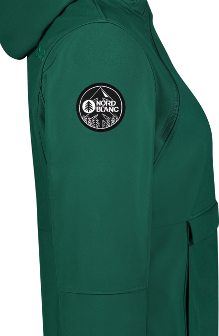 Women's green softshell anorak with fleece CALDERA
