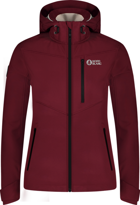 Women's wine red softshell jacket with fleece TARN