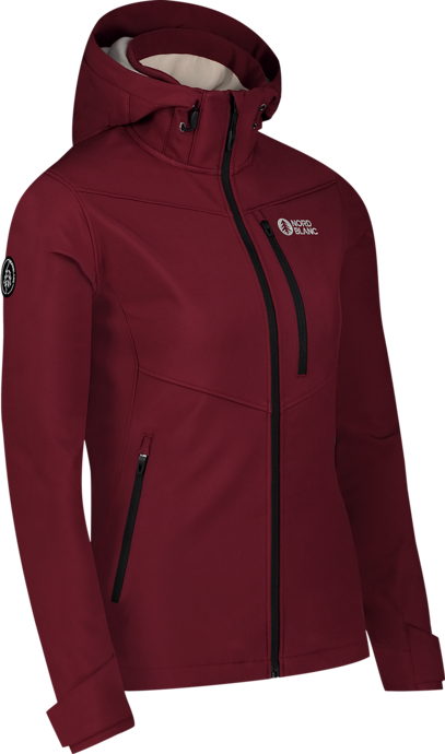 Women's wine red softshell jacket with fleece TARN