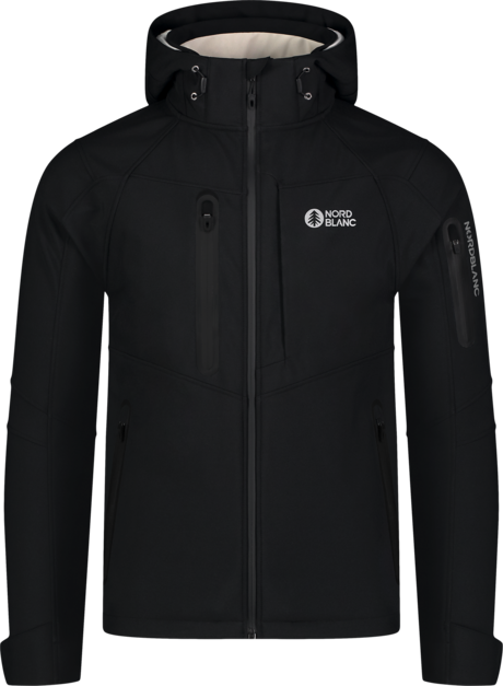 Men's black softshell jacket with fleece BRUME