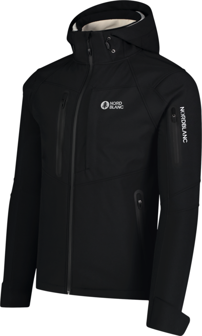 Men's black softshell jacket with fleece BRUME