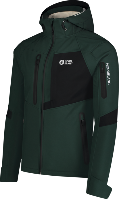 Men's green softshell jacket with fleece BRUME