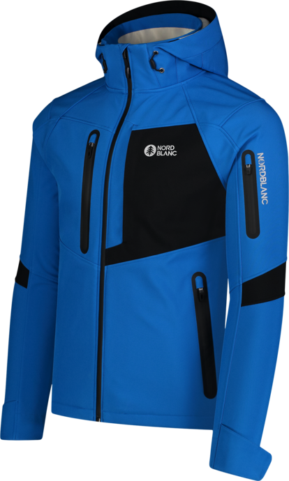 Men's blue softshell jacket with fleece BRUME