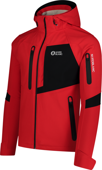Men's red softshell jacket with fleece BRUME