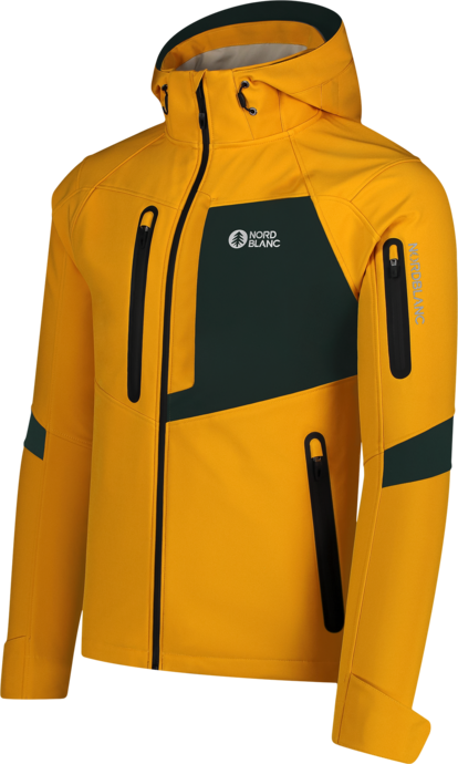 Men's yellow softshell jacket with fleece BRUME