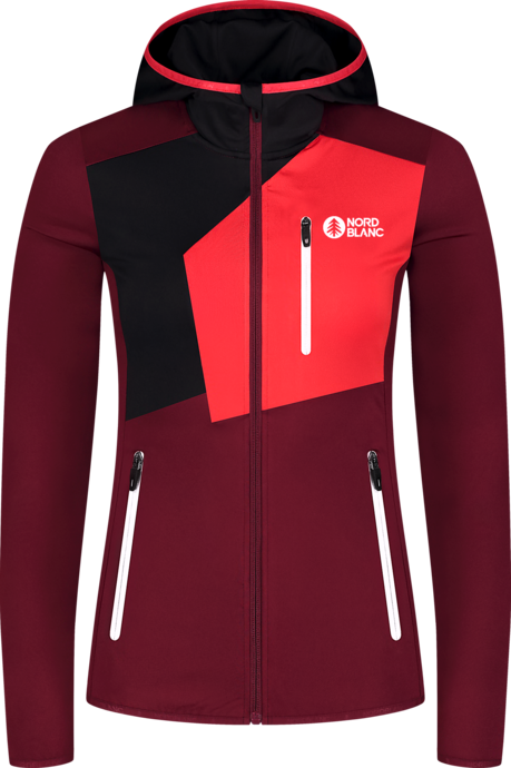 Women's wine red powerfleece jacket HEMERA