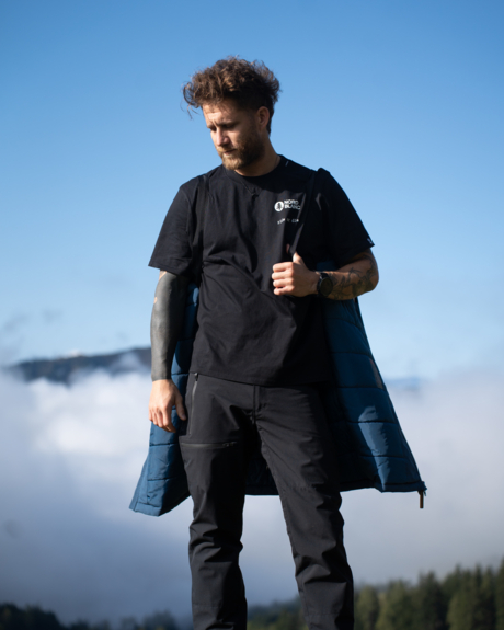 Črna moška bombažna majica DOMESTIQUE