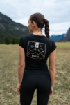 Women's black cotton t-shirt EMBLEM