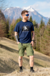 Herren Baumwolle T-Shirt blau ALONE