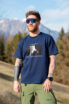 Herren Baumwolle T-Shirt blau ALONE