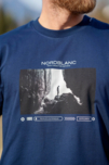 Herren Baumwolle T-Shirt blau ALONE