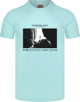 Herren Baumwolle T-Shirt blau ALONE