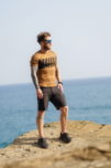 Men's brown functional t-shirt WORLD