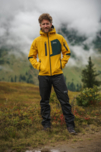 Men's yellow softshell jacket with fleece BRUME