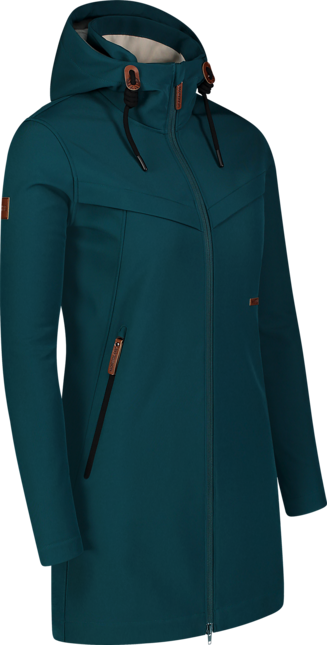 Women s green softshell parka with fleece DOMINOES NORDBLANC