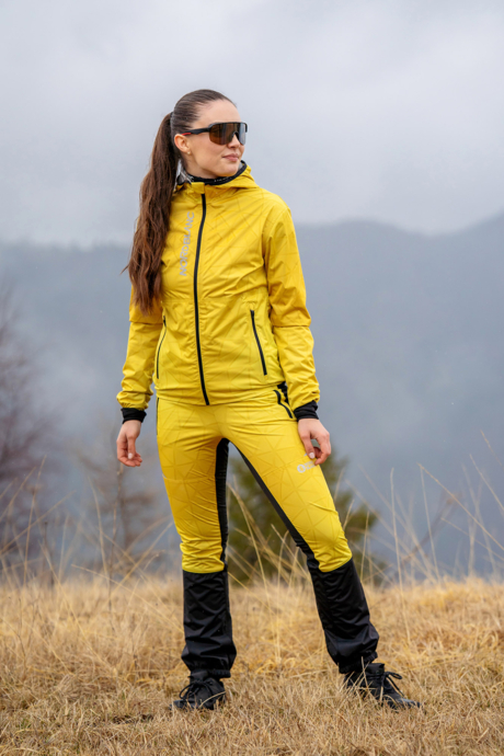 Women's yellow light waterproof softshell pants FINDING