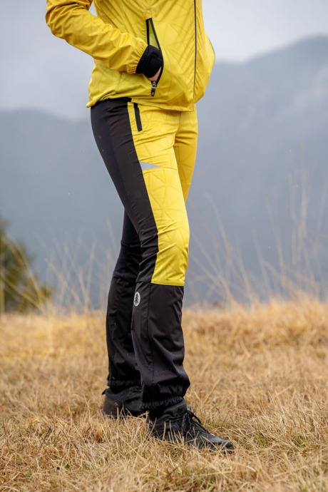 Women's yellow light waterproof softshell pants FINDING
