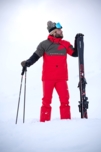 Pantaloni de schi roșii pentru bărbați SNOWBANK