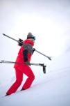 Pantaloni de schi roșii pentru bărbați SNOWBANK
