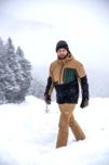 Pantaloni de schi maro pentru bărbați FROSTED